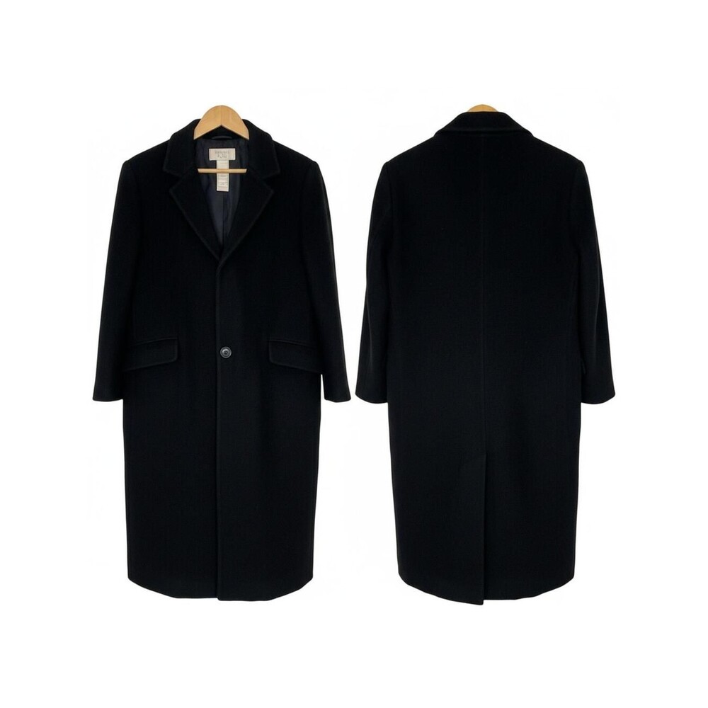J.O.E. Women Black Classic Button Front Wool Blend Coat Blazer Style Size M